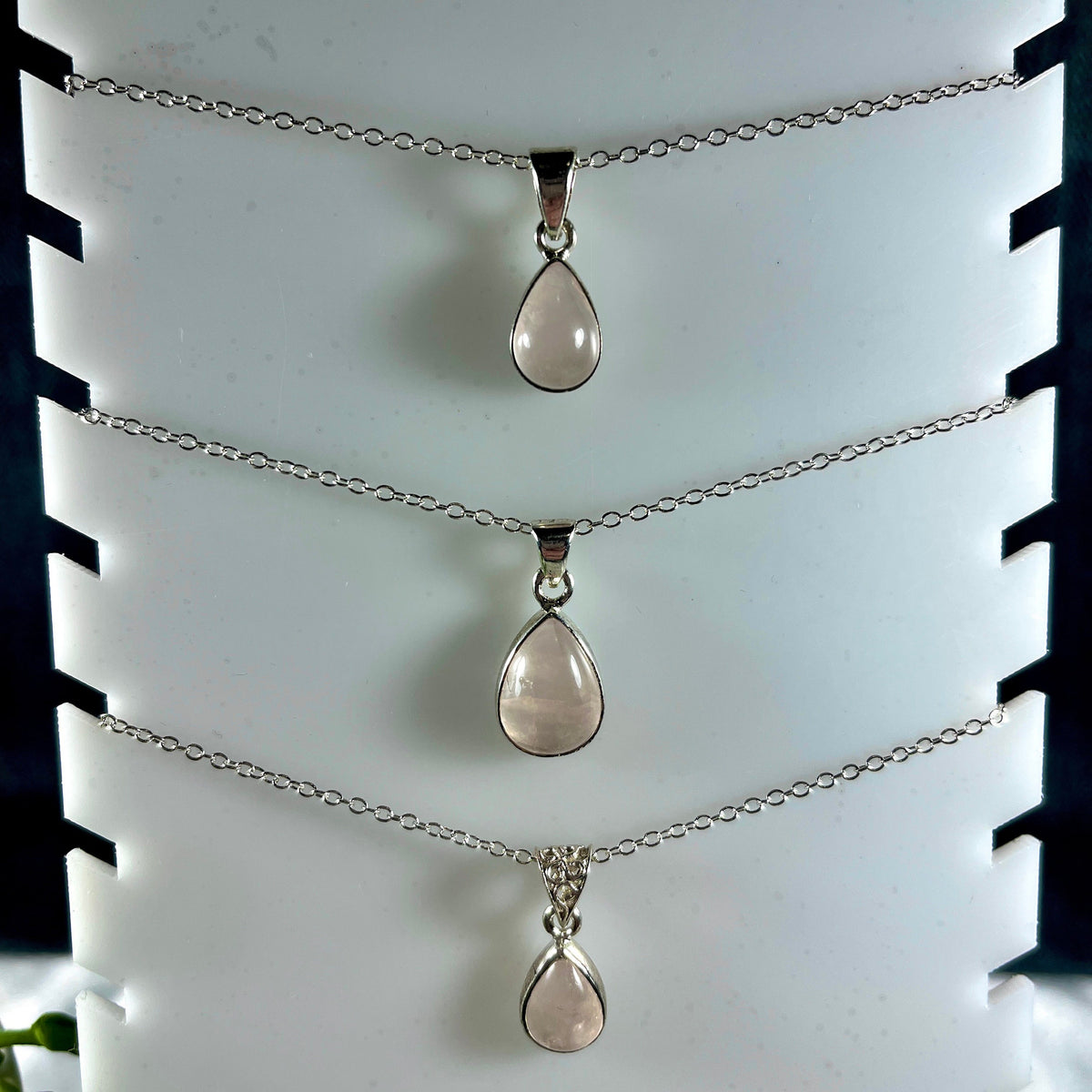 Rose Quartz Crystal Necklaces, Elegant Crystal Pendants, Consciously Sourced Crystal and Sterling Silver Jewellery, Crystal Gift