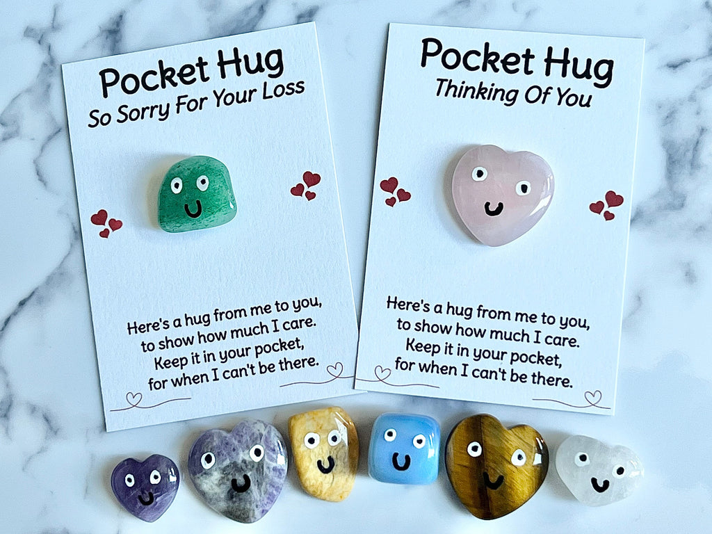 Sorry For Your Loss Pocket Hug, Thinking Of You Crystal Poem, Bereavement Crystal letterbox gift, Death Of A Loved One Gift