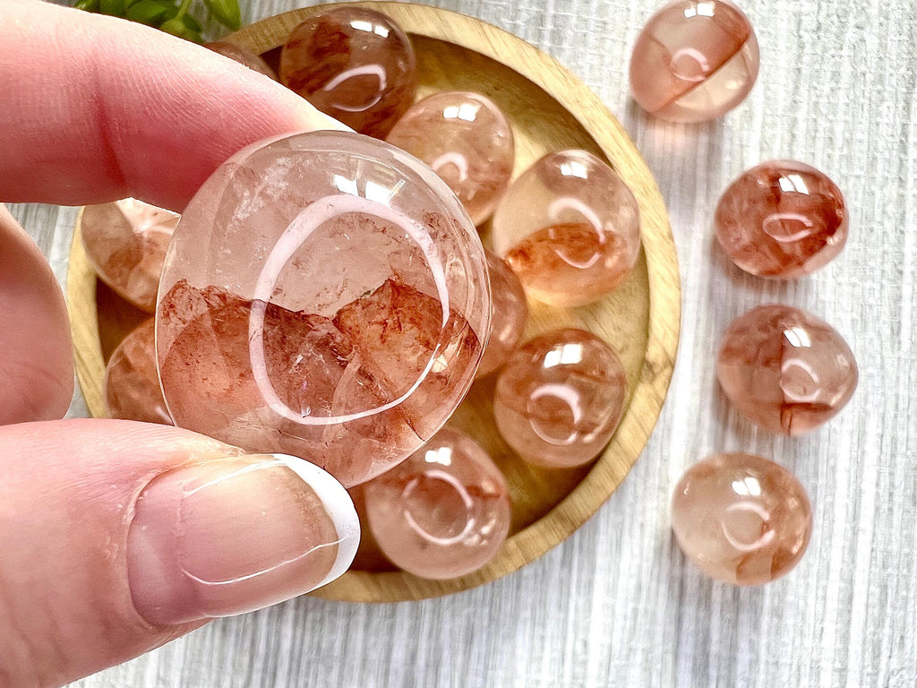Fire Quartz Tumblestones, Red Hematoid Crystals, Gemstone for grounding, Root and Sacral Chakras, Ethically sourced, UK healing stones
