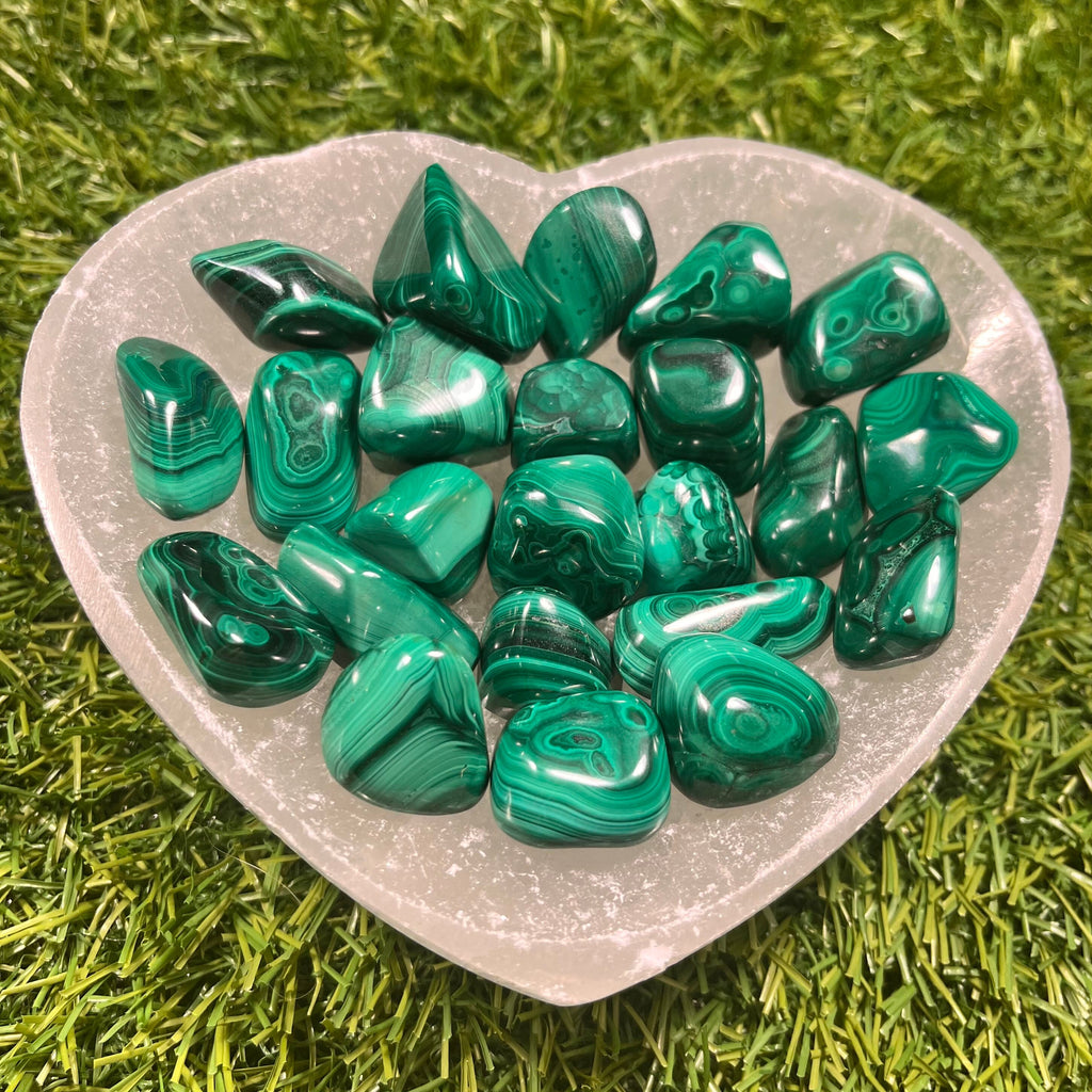 Malachite Tumblestones, Transformation Crystal, Heart Chakra Healer, Ethically Sourced UK Crystals