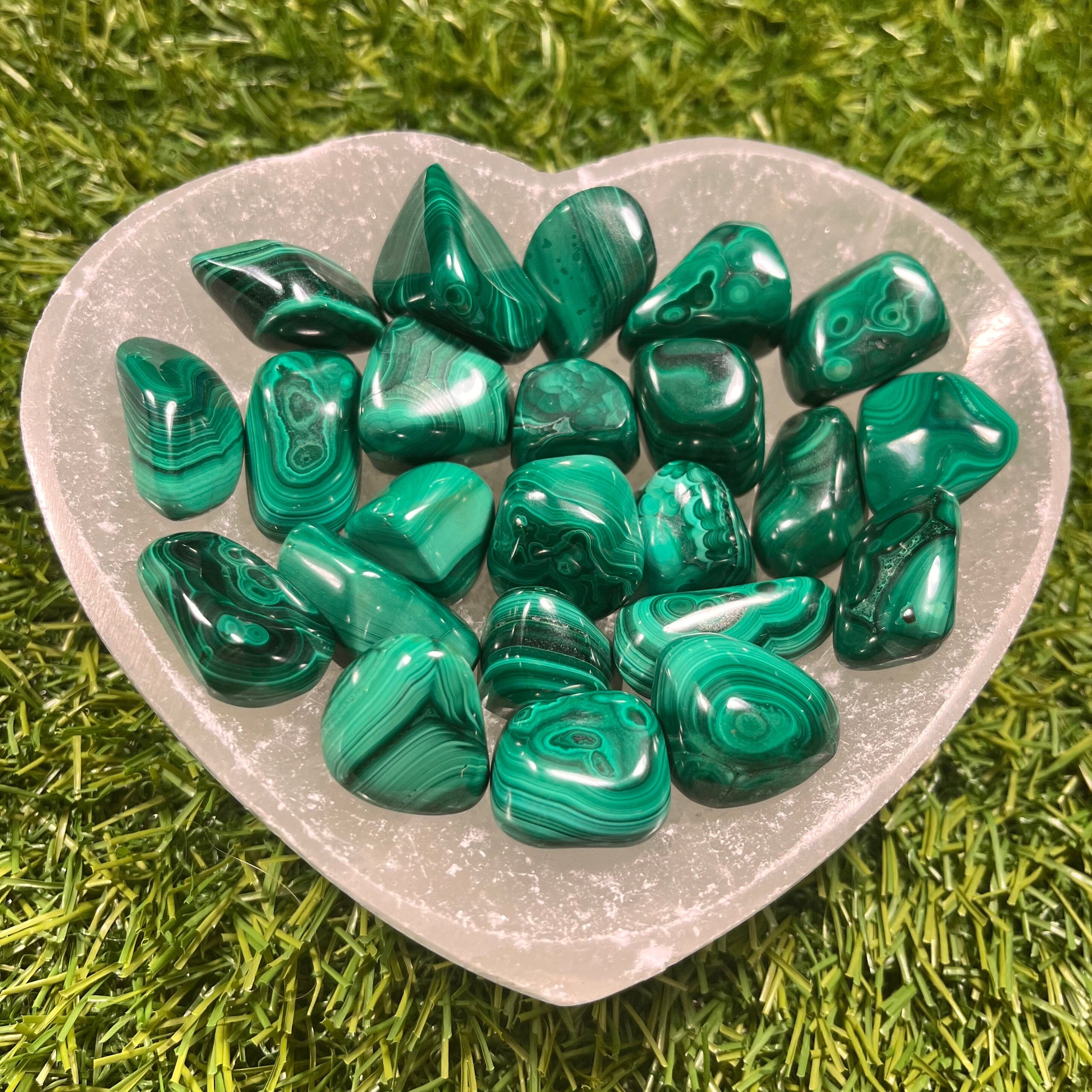 Malachite Tumblestones, Transformation Crystal, Heart Chakra Healer, Ethically Sourced UK Crystals