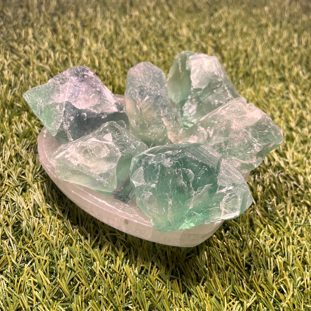 Raw Green Fluorite Chunks, Consciously Sourced UK Crystals