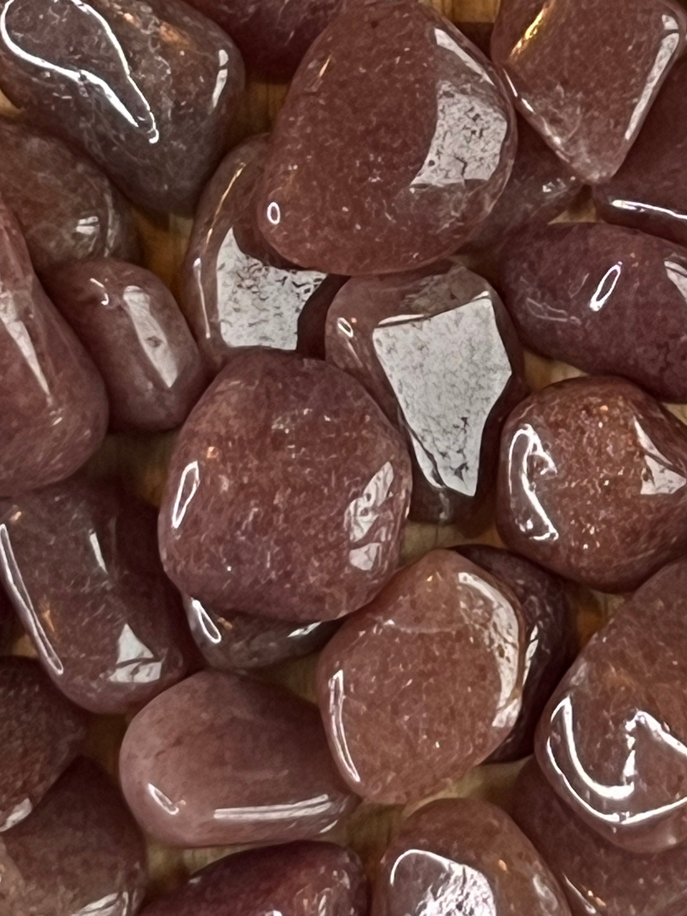 Raspberry Aventurine Tumblestones, Strawberry Red Aventurine, Consciously Sourced UK Crystals