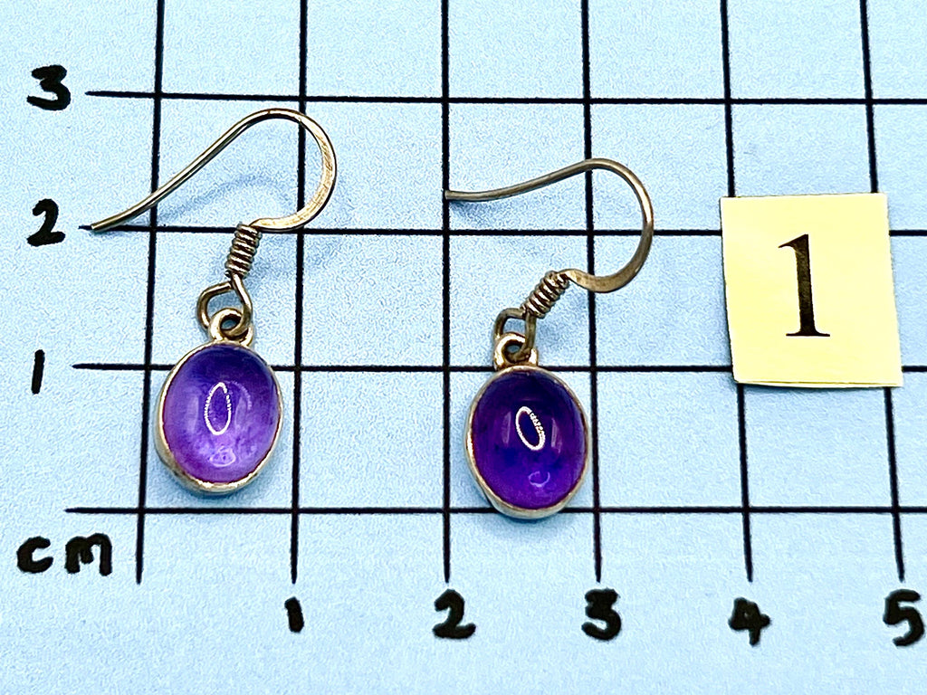 Sterling silver amethyst dangle earrings, crown chakra gemstone drop earrings for women, metaphysical shops, February birthday gift for her