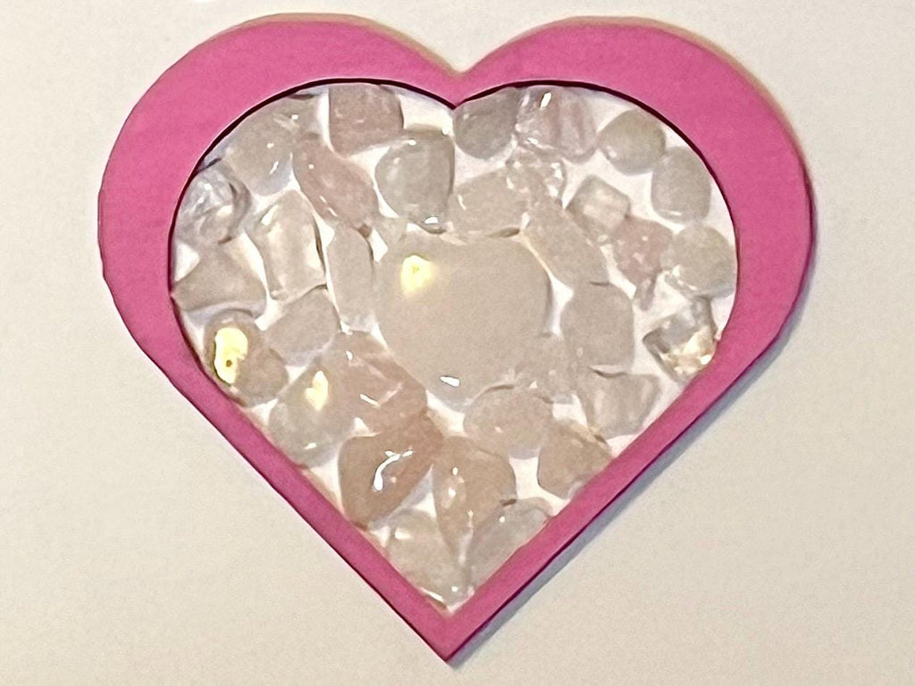 Daughter Gift, Framed Rose Quartz Crystal Heart, Wall Art Decor