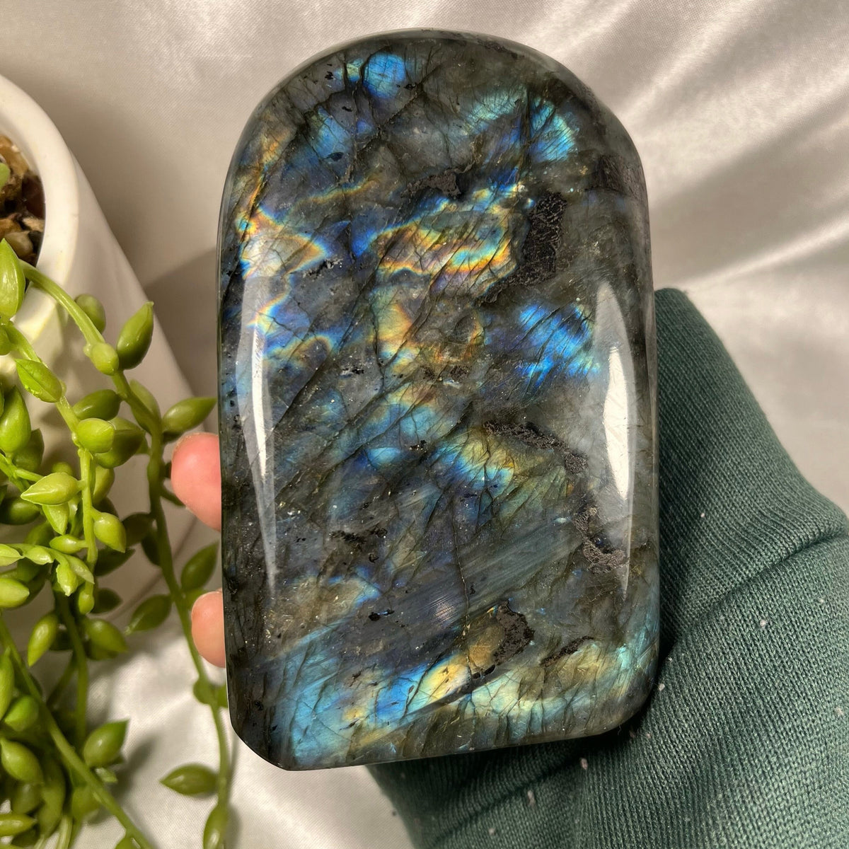 Labradorite Freeform , High Flash Standing Labradorite, Third Eye and Crown Chakra, Consciously Sourced, 765g