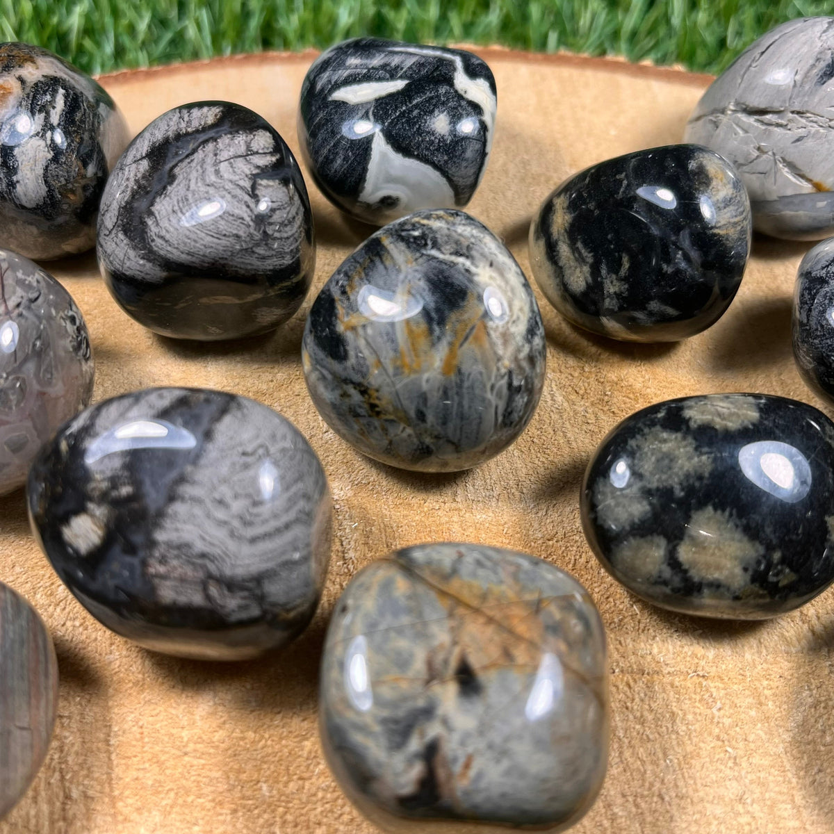 Silver Leaf Jasper Tumblestones, Consciously Sourced UK Crystals