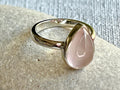 Rose Quartz Crystal Ring Size N, 925 Sterling Silver, Crystal Jewellery Gift for her, Pink Gemstone, Stone for Love, UK Ethically sourced