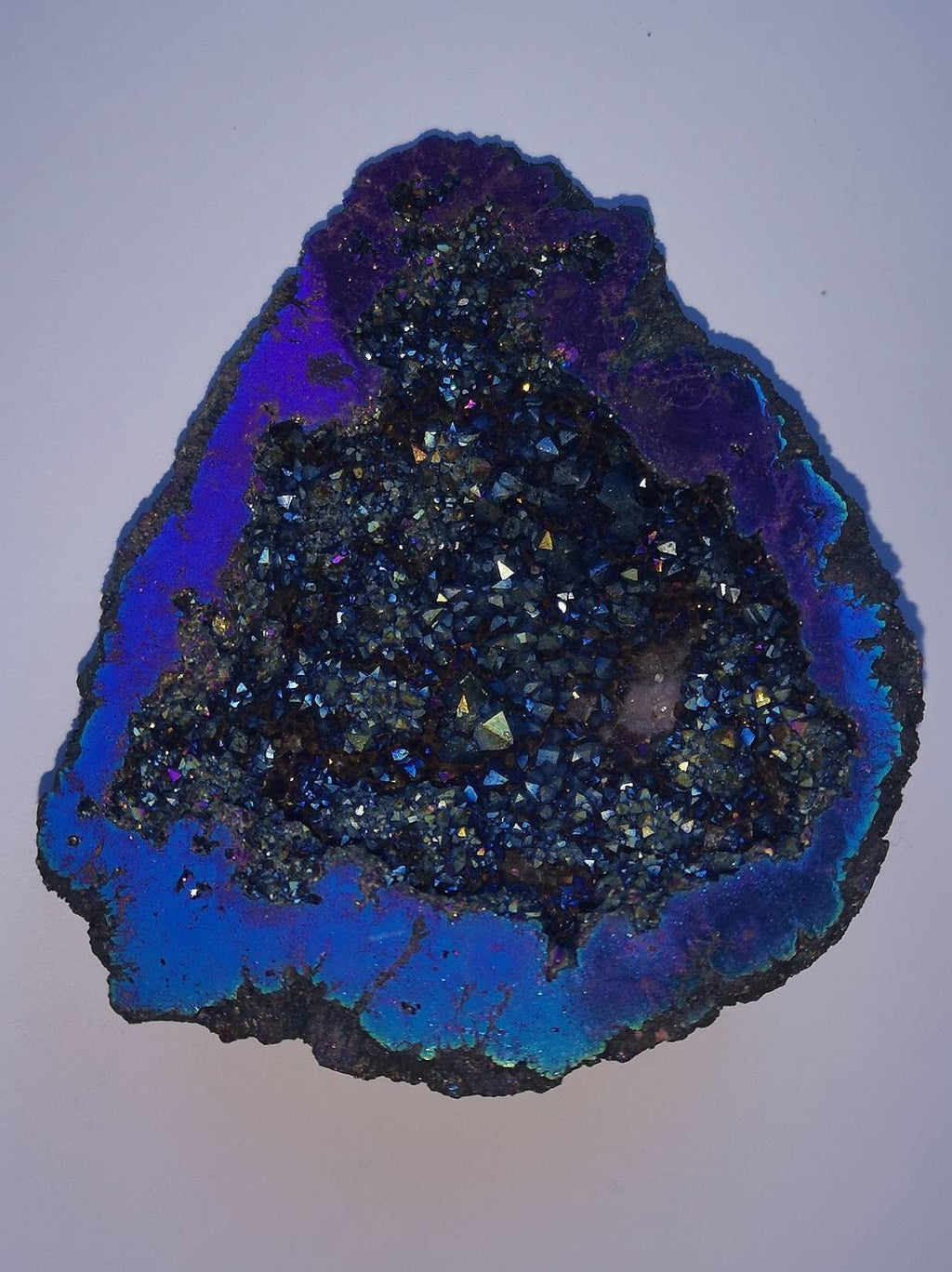 Stunning Rainbow Titanium Aura Quartz Geodes, UK Crystals Ethically Sourced, Unique Gifts, Magenta, Pink, Blue, Green, Gold. Healing
