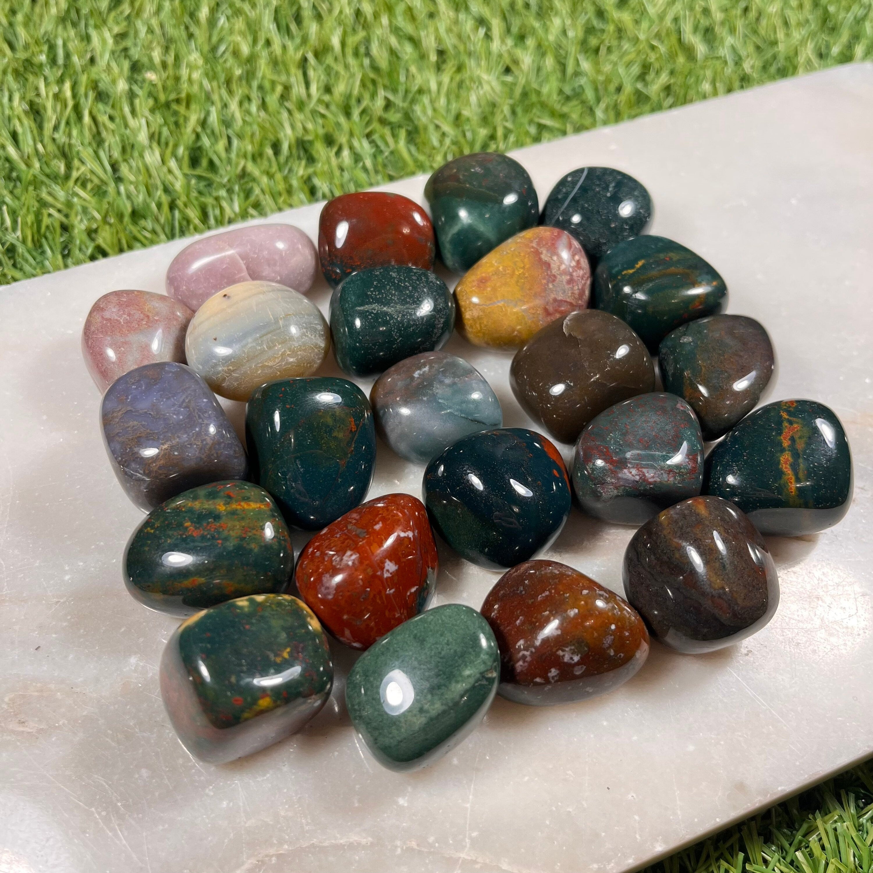 Fancy Jasper Tumblestones, Ethically Sourced Healing Crystals, Polished Stones for Grounding and Meditation, Root Chakra Metaphysical Gift
