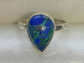 Azurite and Malachite Rings, Sterling Silver sizes P Q and S, Consciously Sourced Healing Crystals, Christmas Gift