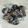 Botswana Agate Crystal Tumblestones, High Quality Grey Banded Agates