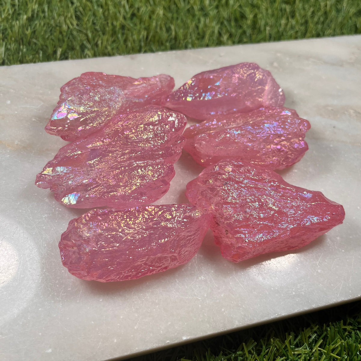 Pink Aura Quartz, Aura Coated Crystals, Consciously Sourced