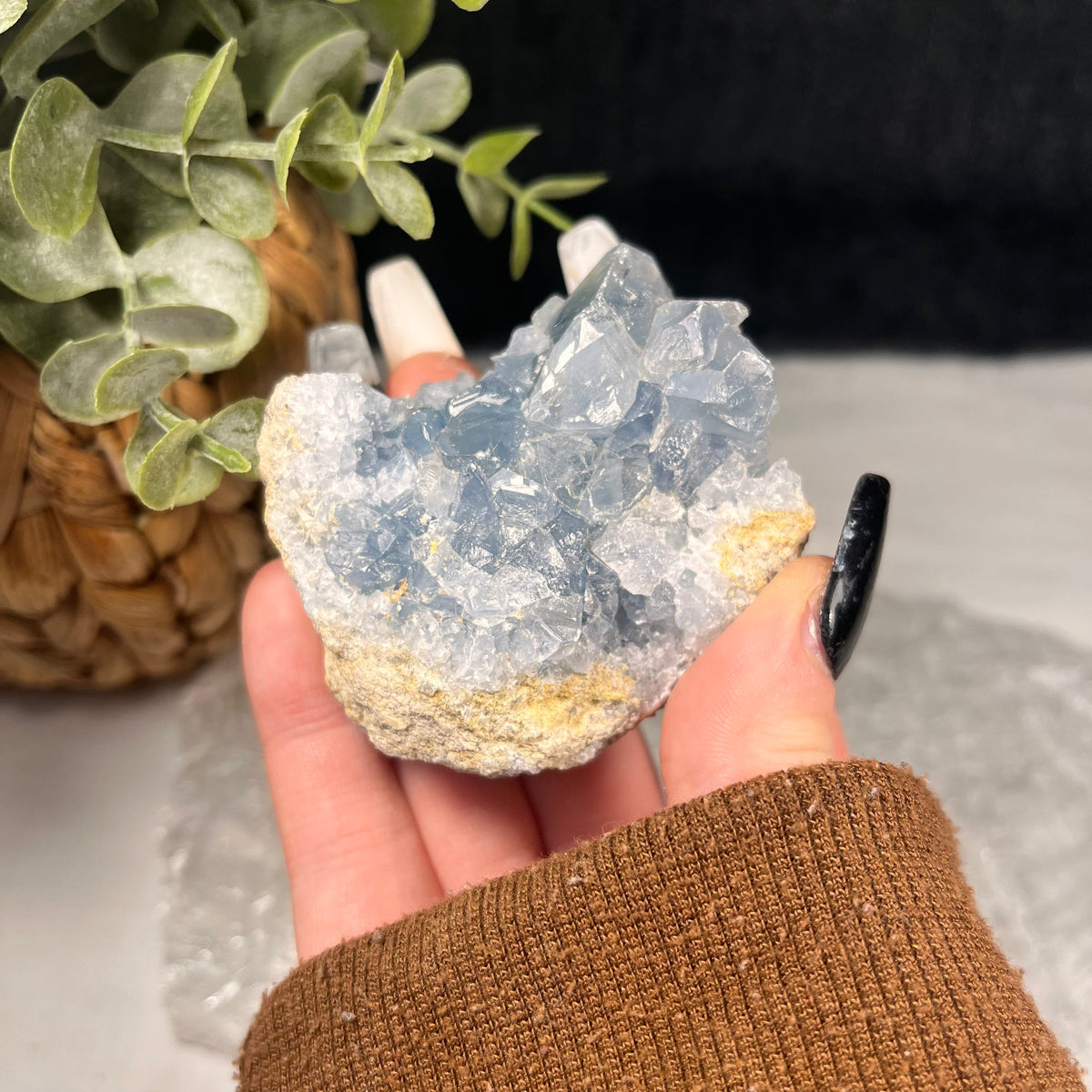 Raw Celestite Clusters, Throat Chakra Healer, Celestite Geodes, Blue Crystals. Consciously Sourced | UK Crystals