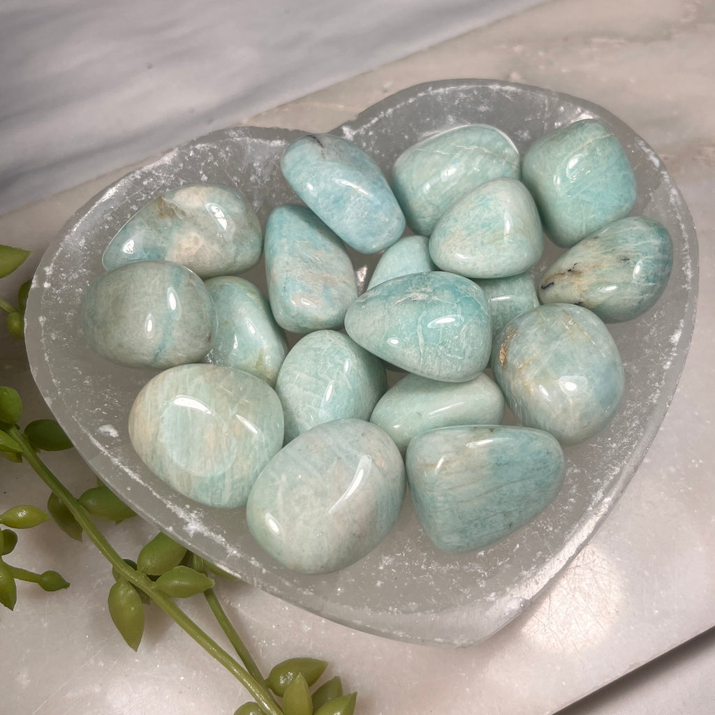 Amazonite Tumblestones, Size Options, Consciously Sourced