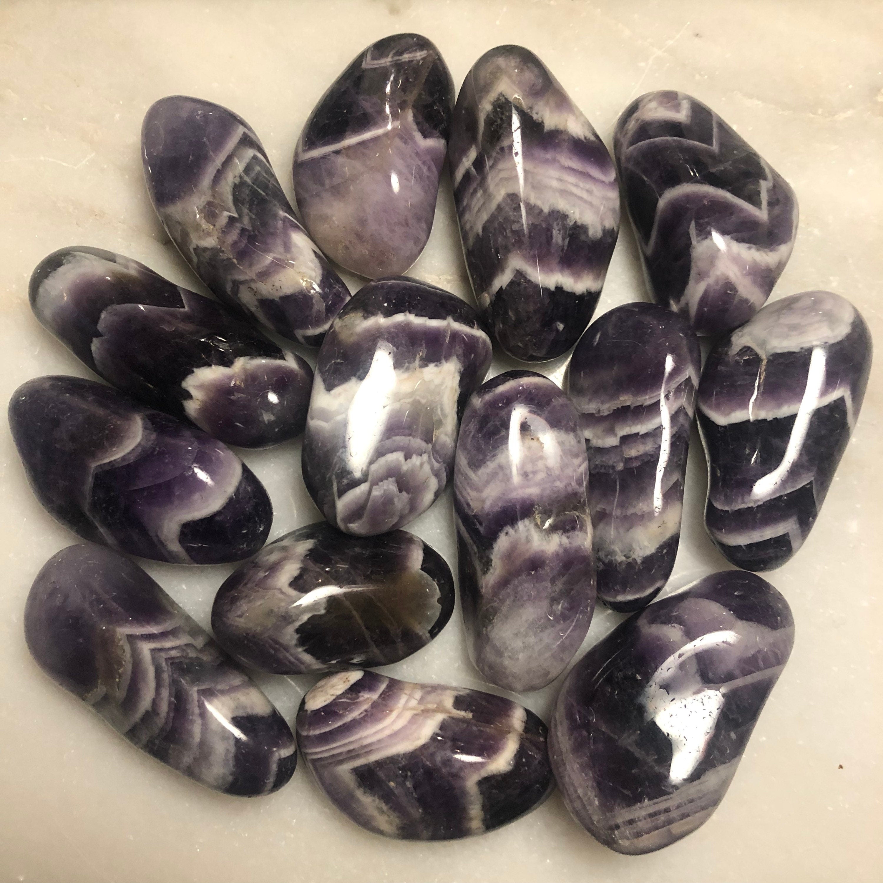 Dream Amethyst Tumblestones, Chevron Amethyst Crystal, High Quality UK Crystals, Ethically Sourced Stones, Purple Crystal, Witchy Gifts