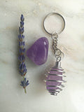 Crystal Healing Keyring, Amethyst, Opalite, Quartz, Obsidian