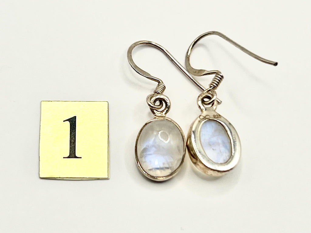 Sterling silver moonstone dangle earrings, crown chakra gemstone, drop earrings for women, metaphysical shop, June birthday gift for her
