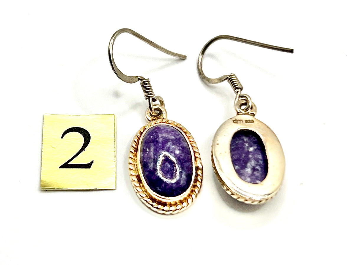 Sterling silver lepidolite dangle earrings, crown chakra gemstone drop earrings for women, metaphysical shops, birthday gift for her