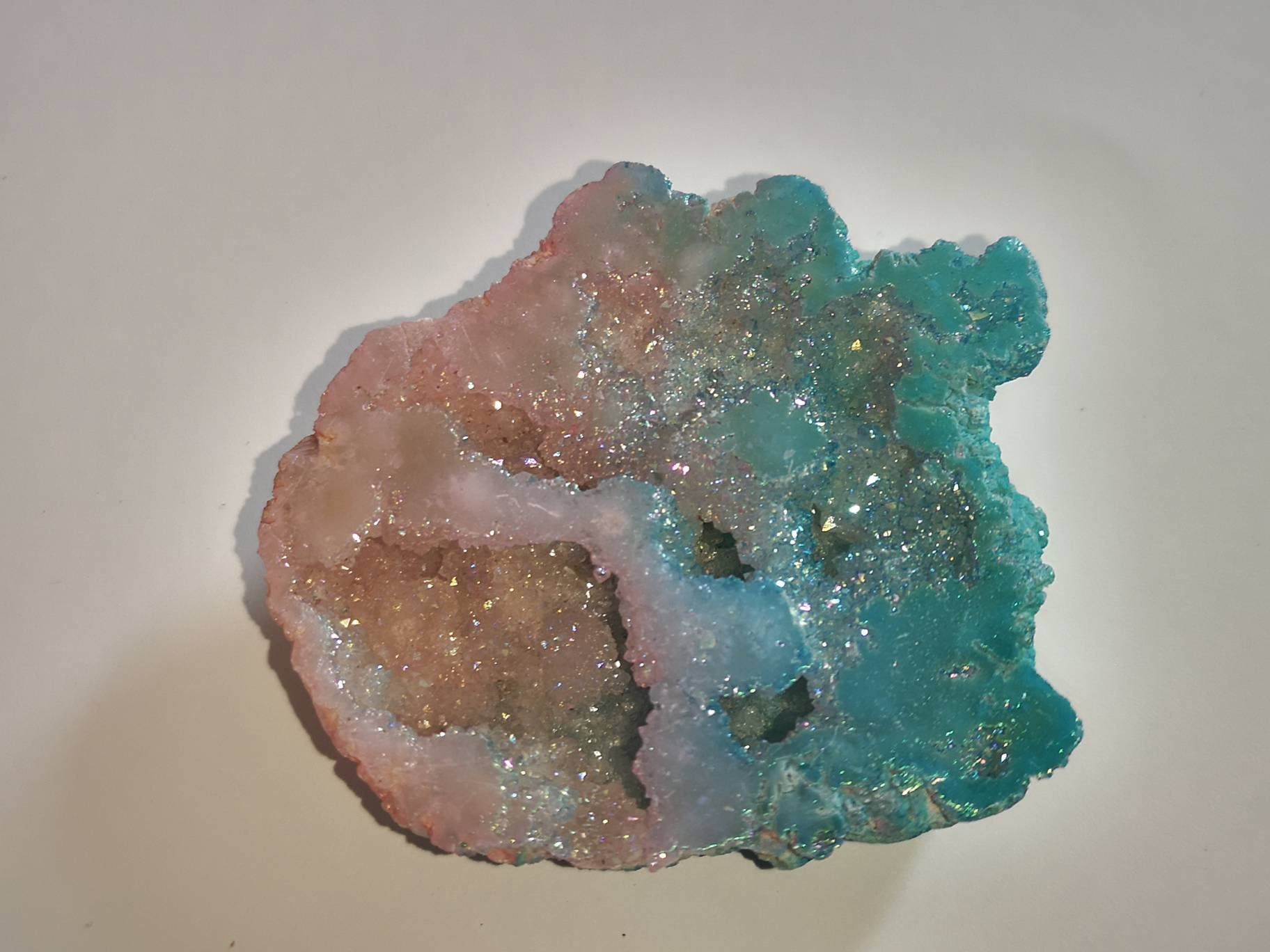 Pink and Blue Aura Quartz Geodes / UK Crystals Clusters / Ethically Sourced Unique Gifts / Healing Crystals / Pink / Blue / Candy Floss