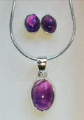 Amethyst Necklace and Earrings Jewellery Set, Ethically Sourced UK Healing Crystals, Mother's Day Gift | Set 2