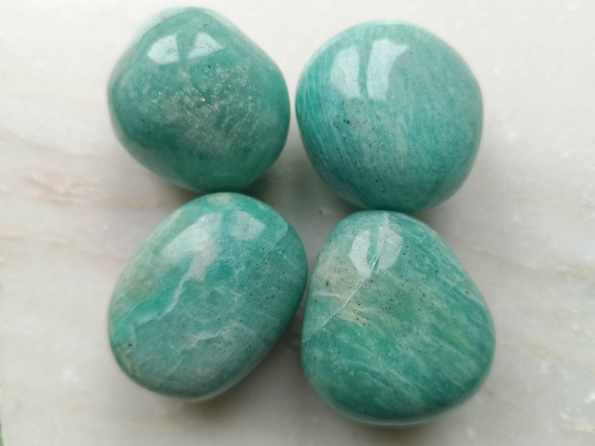 Amazonite Tumblestones, Size Options, Consciously Sourced