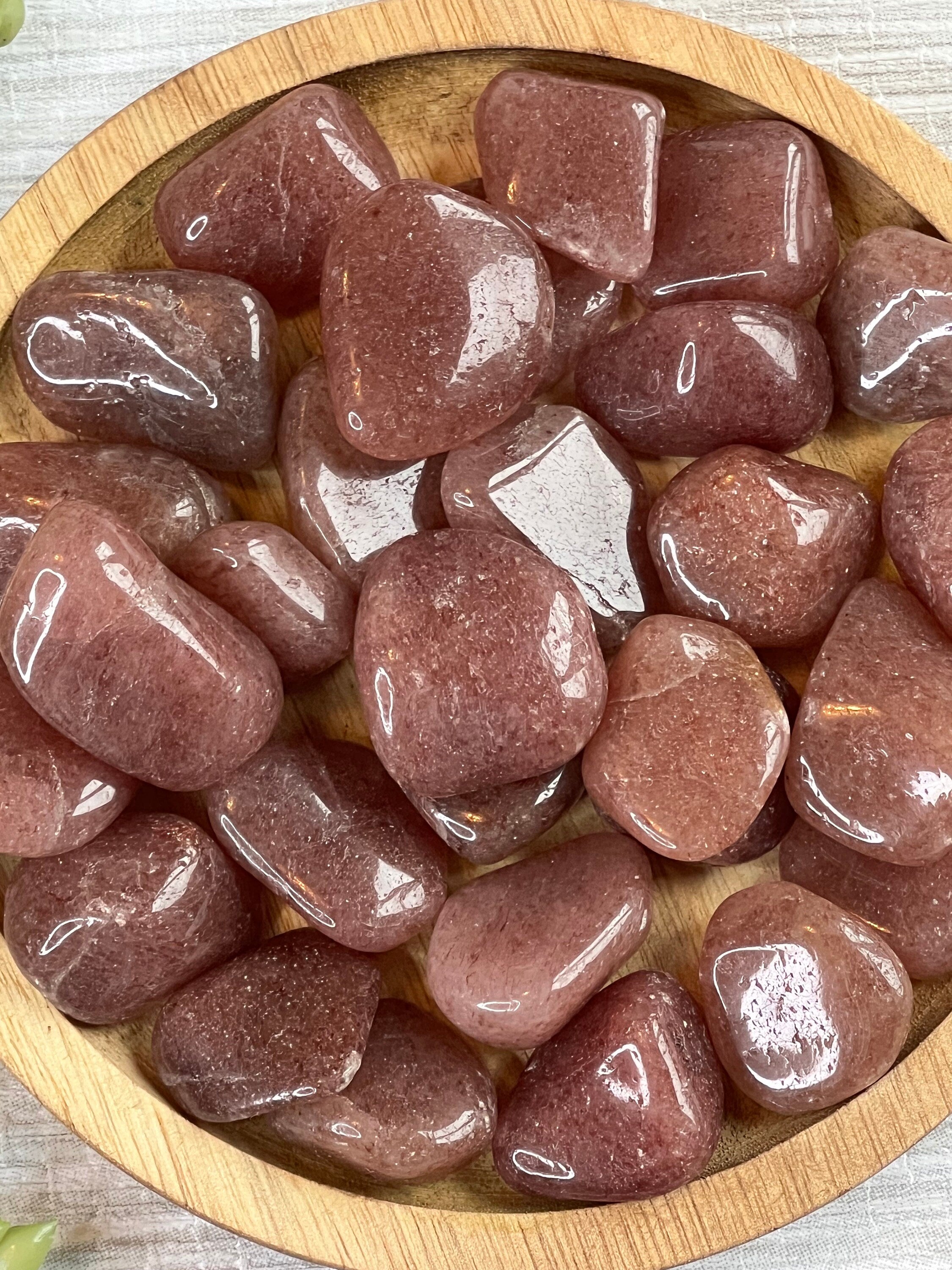 Raspberry Aventurine Tumblestones, Strawberry Red Aventurine, Consciously Sourced UK Crystals