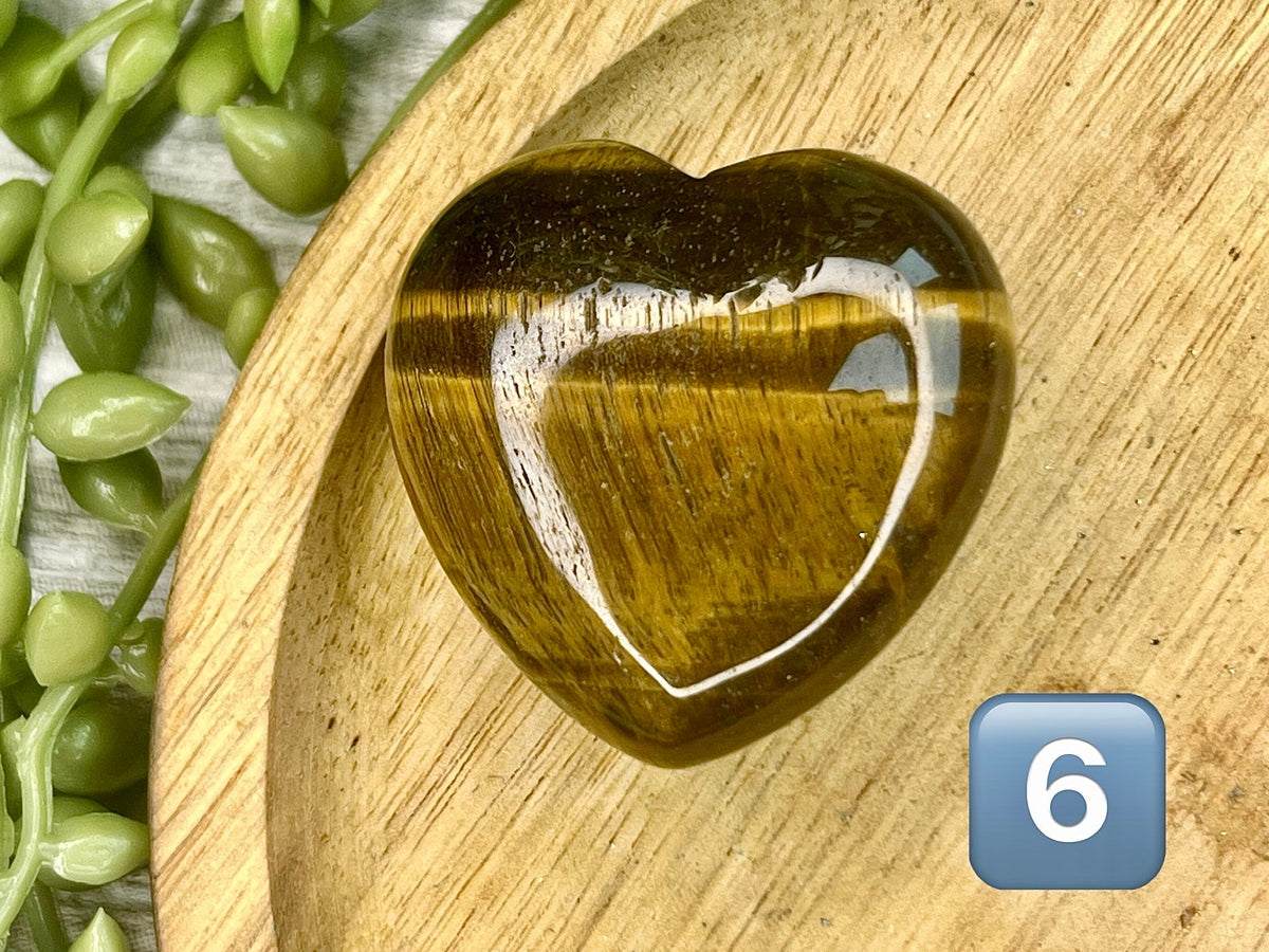 Gold Tigers Eye Puffy Heart Crystal, Ethically Sourced UK Crystals, Crystal Gift For Friend, Self Confidence and Courage Stone, Root Chakra