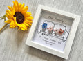 Personalised crystal family art, framed crystal picture for Mum, handmade wedding gift, crystal present for best friend, new home, new baby