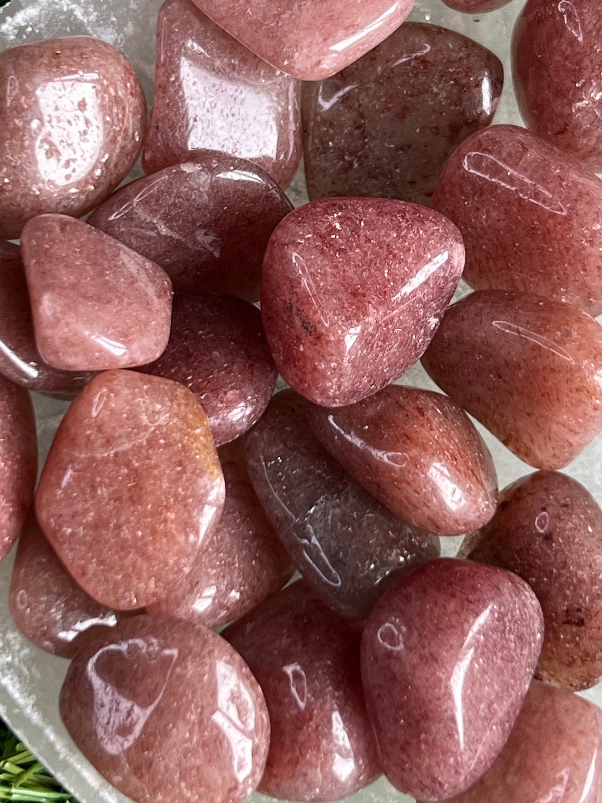 Raspberry Aventurine Tumblestones, Strawberry Red Aventurine, Consciously Sourced UK Crystals