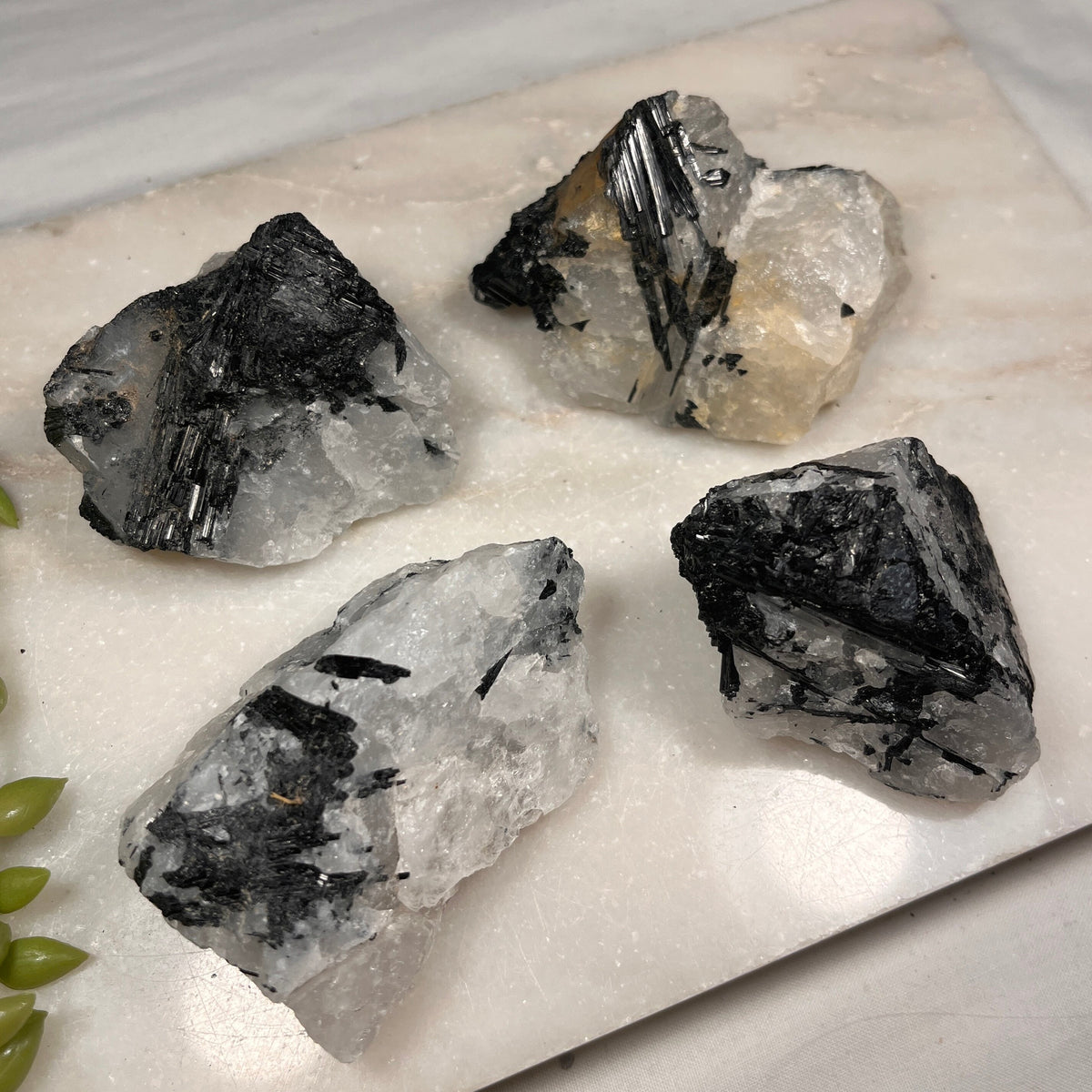 Raw Tourmaline in Quartz, Tourmilated Quartz, Protection Stone, Consciously Sourced UK Crystals