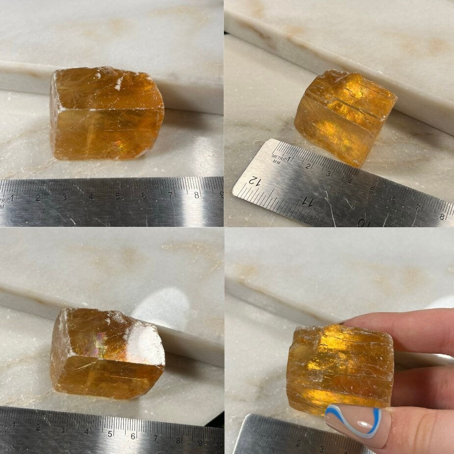 Honey Calcite crystal chunks, Raw Honey Calcite crystal, third eye chakra stone, solar plexus chakra crystal, ethically sourced UK crystal