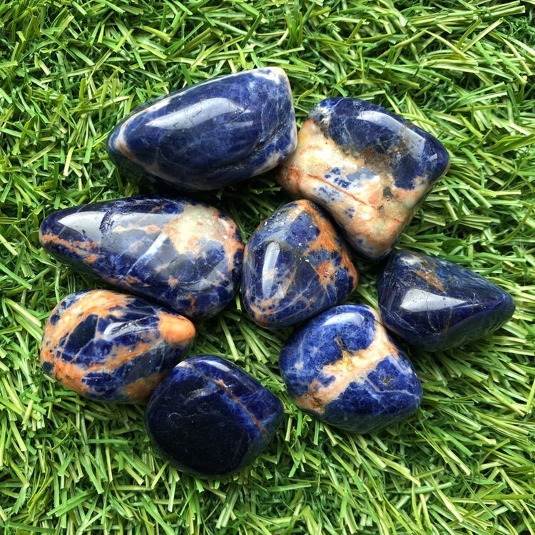 Sunset Sodalite Tumblestones, UK Crystals, Ethically Sourced, Metaphysical Crystals, Relieve Anxiety, Throat Chakra Healer, Crystal Gift