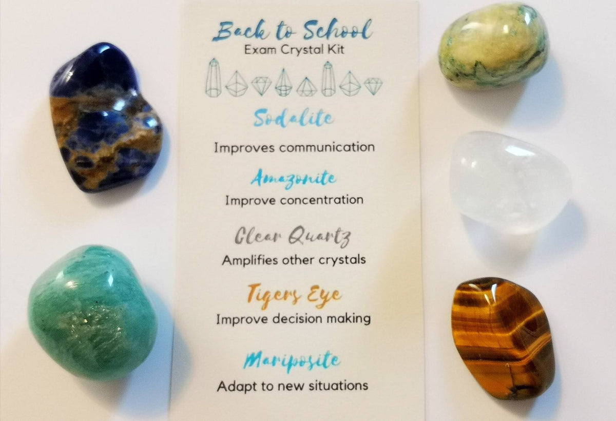Exam Crystals Kit, Back to school crystal set, UK Crystals, Ethically Sourced Healing Crystals, Student Gift, Exam Gift, Exam Good Luck