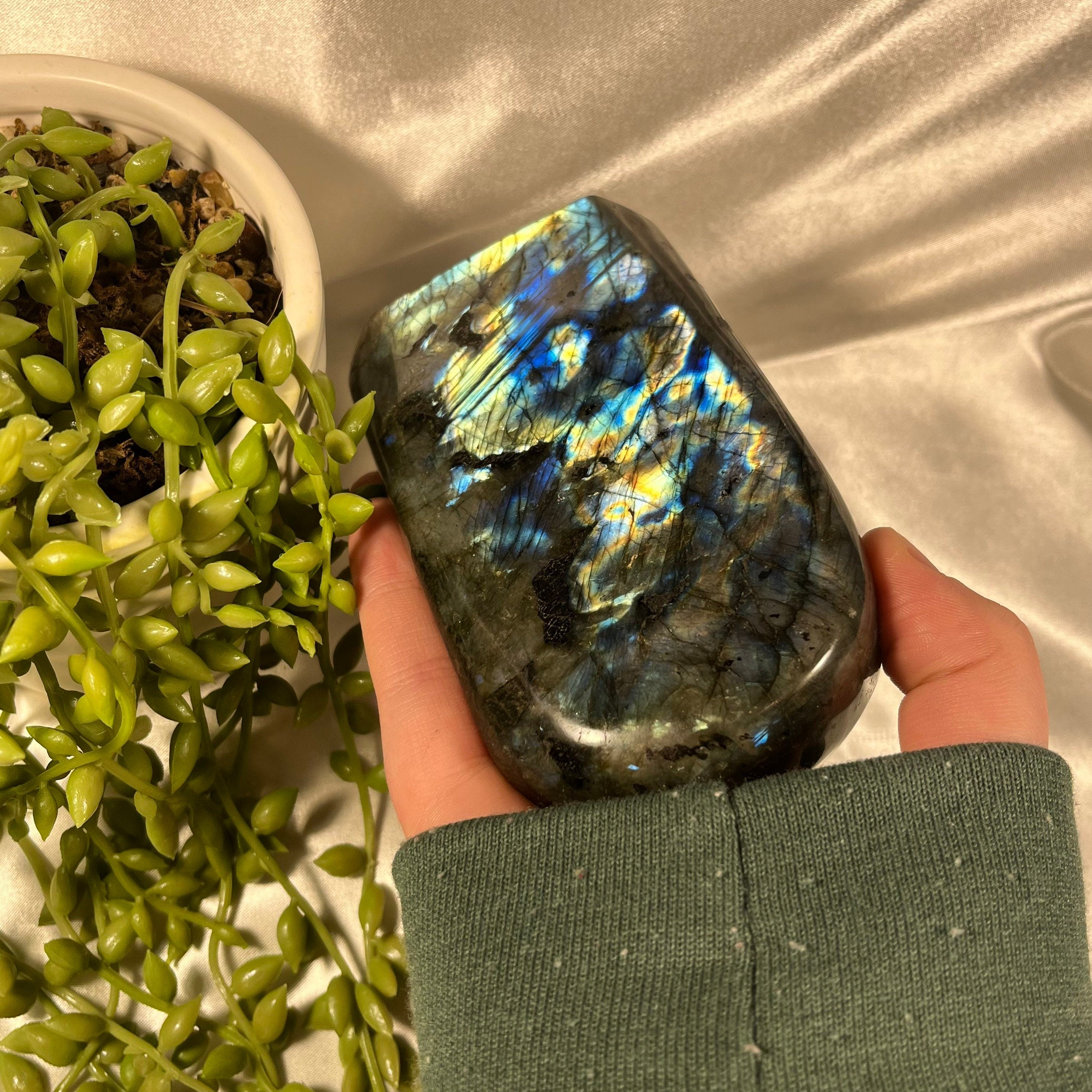 Labradorite Freeform , High Flash Standing Labradorite, Third Eye and Crown Chakra, Consciously Sourced, 765g
