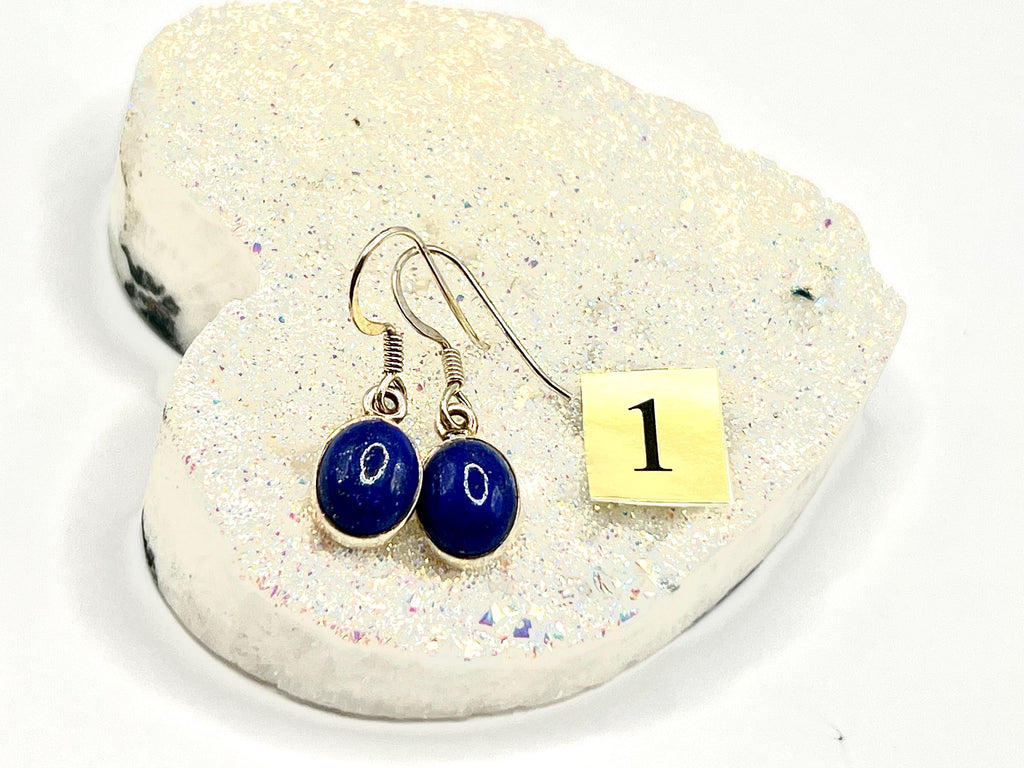 Sterling silver Lapis Lazuli dangle earrings, third eye chakra gemstone drop earrings, metaphysical shops, September Birthday gift for her