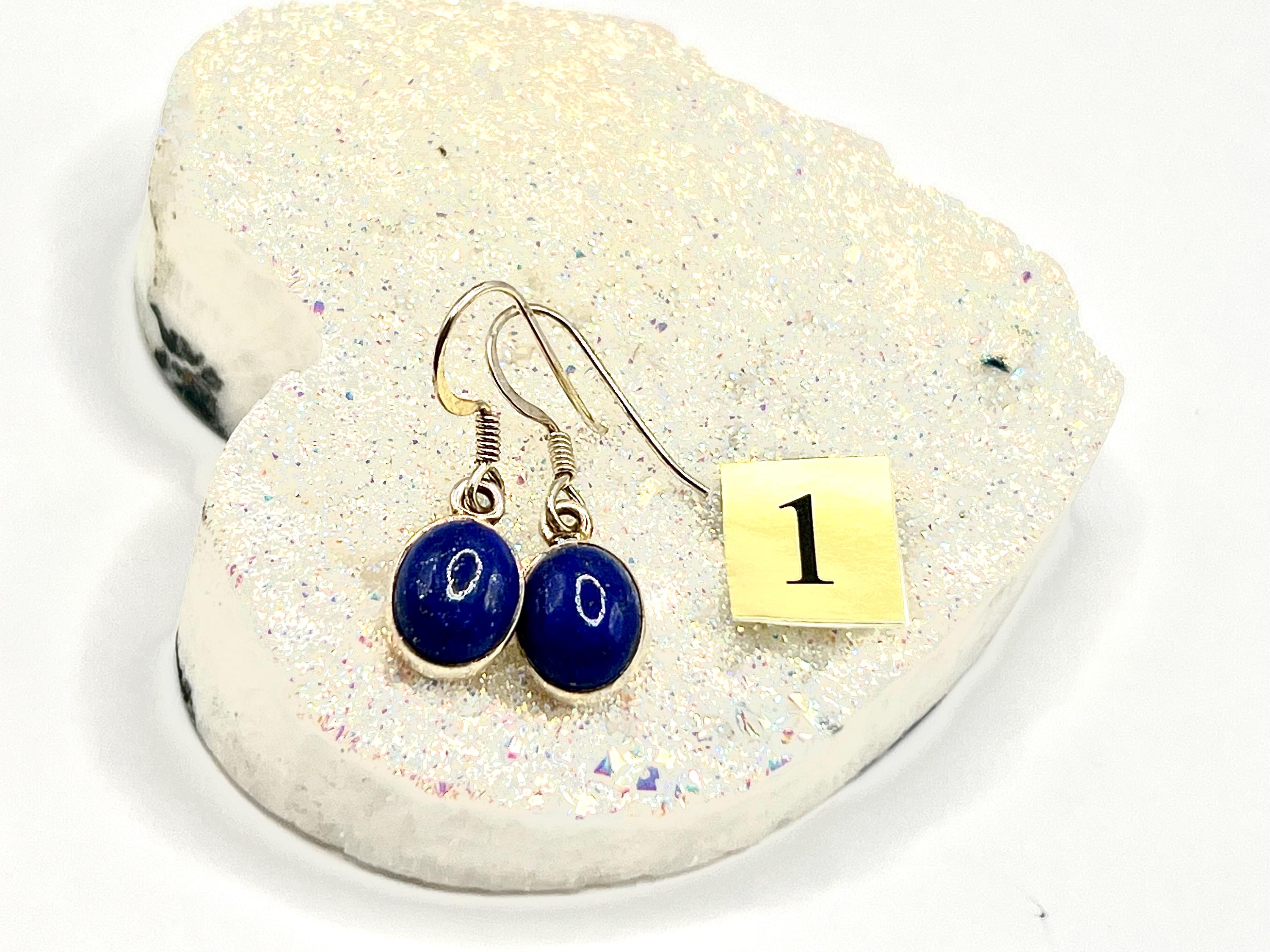 Sterling silver Lapis Lazuli dangle earrings, third eye chakra gemstone drop earrings, metaphysical shops, September Birthday gift for her