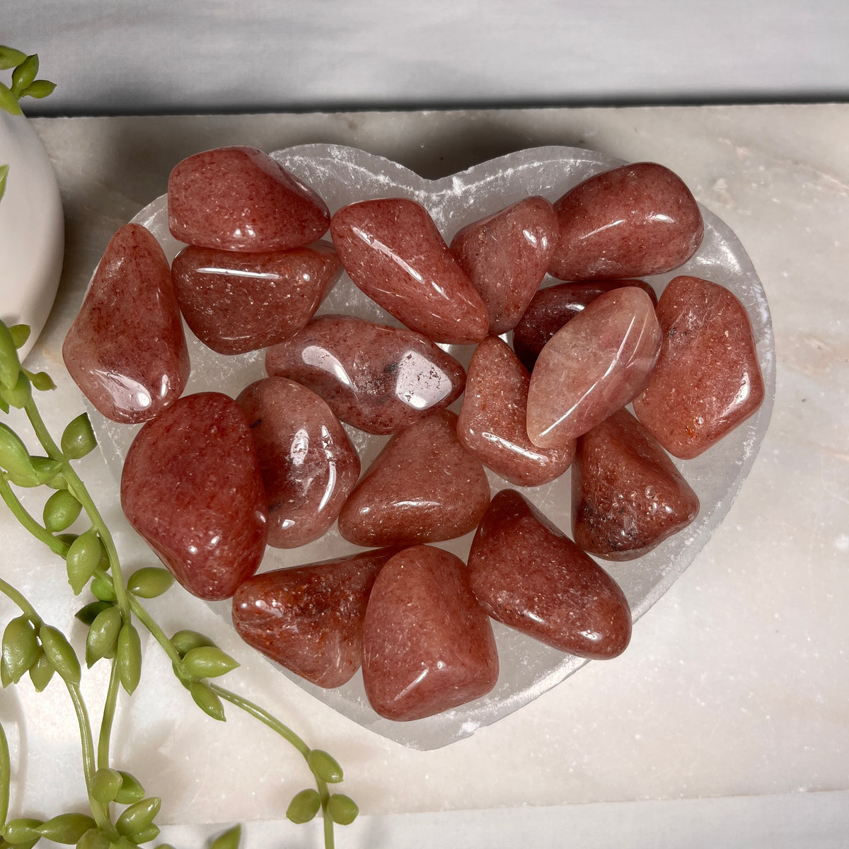 Raspberry Aventurine Tumblestones, Strawberry Red Aventurine, Consciously Sourced UK Crystals