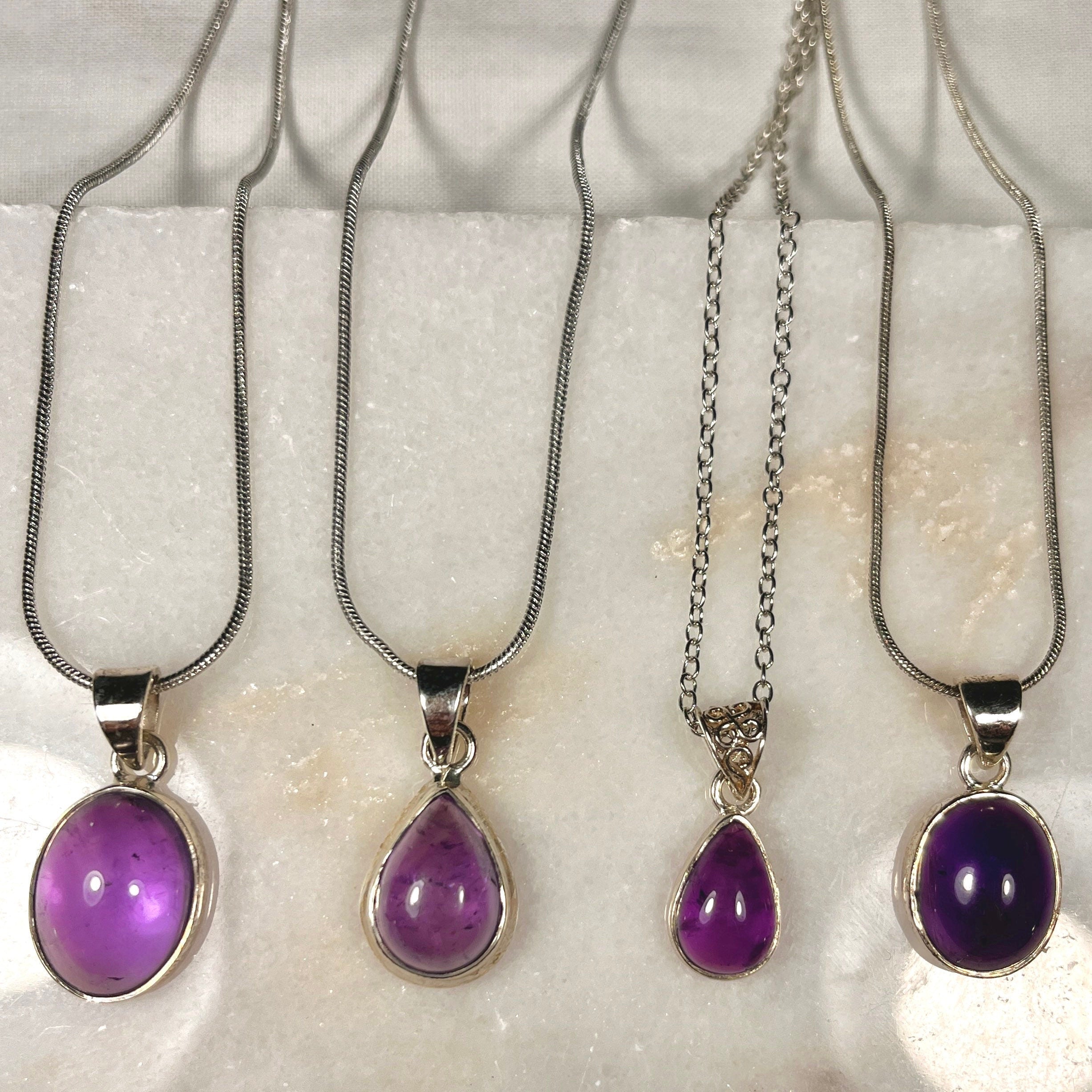 Amethyst Necklaces, Elegant Crystal Pendants, Ethically Sourced UK jewellery