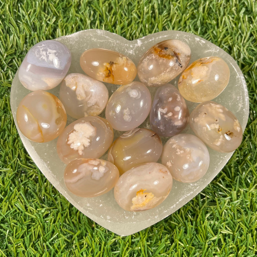 Flower Agate Tumblestones, High Quality Healing Crystals, Consciously Sourced Crystals, Heart Chakra, UK Crystals, Crystals for anxiety,