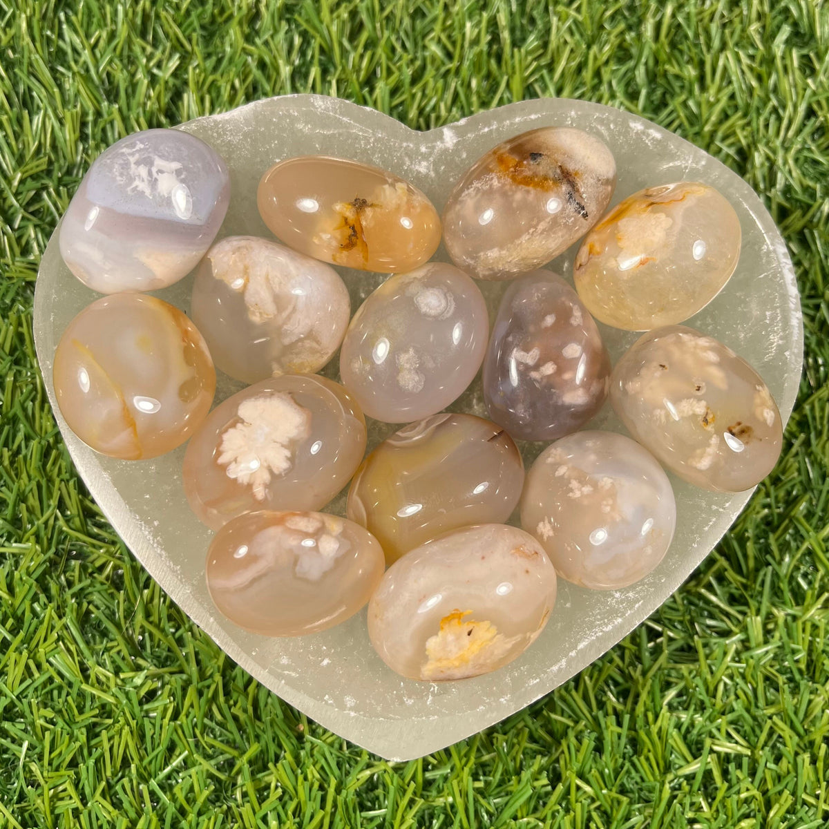 Flower Agate Tumblestones, High Quality Healing Crystals, Consciously Sourced Crystals, Heart Chakra, UK Crystals, Crystals for anxiety,