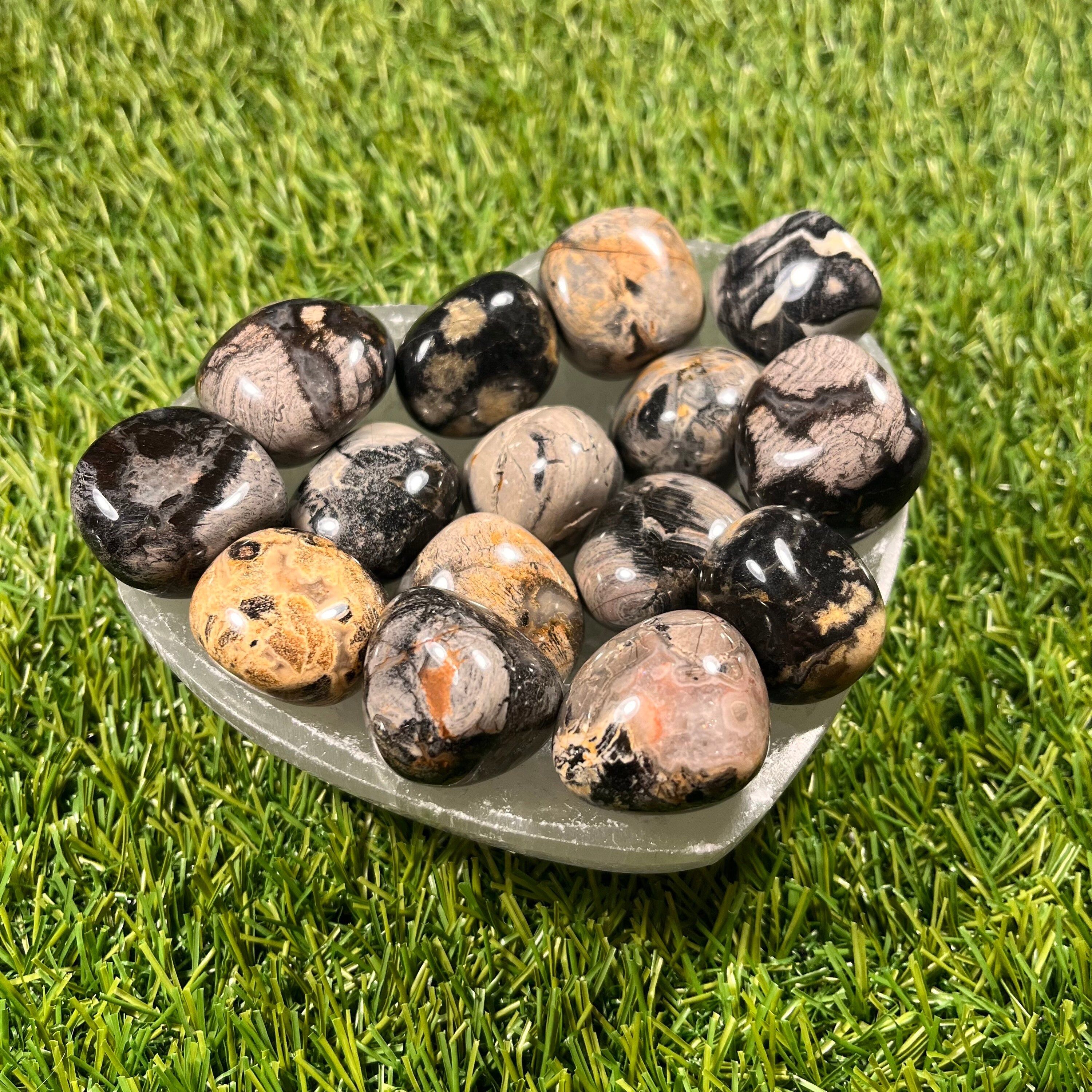 Silver Leaf Jasper Tumblestones, Consciously Sourced UK Crystals