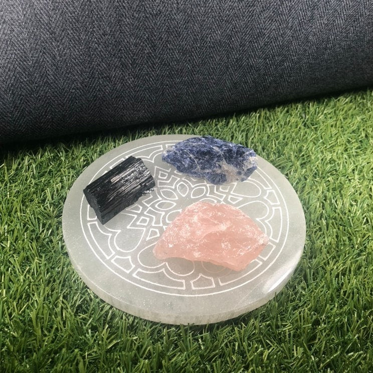 Selenite Charging Plates, Satin Spa Healing Crystal, Crystal Cleanser, Self Cleansing Gypsum, UK Crystals, Ethically Sourced, Crystal Gift