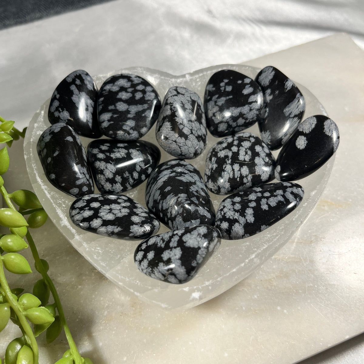 Snowflake Obsidian Tumblestones, High Quality Snowflake Obsidian Crystals, UK Crystals Ethically Sourced , Stress Reliever Gift