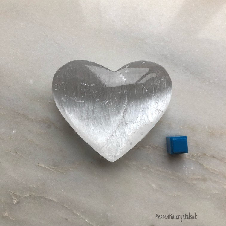 Selenite Hearts 7cm, Crystal Cleanser, Satin Spar