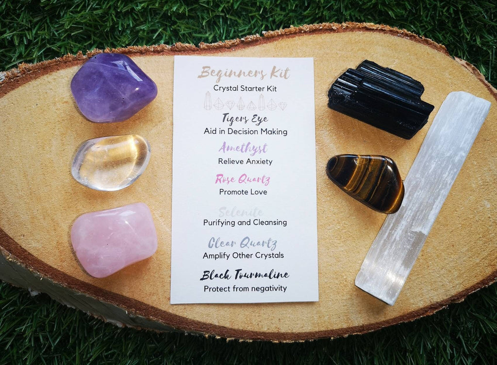 Beginners Crystal Kit, Crystal Starter Kit, UK Crystals, Ethically Sourced Healing Crystals, Unique Gift, Rose Quartz, Amethyst, Tigers Eye