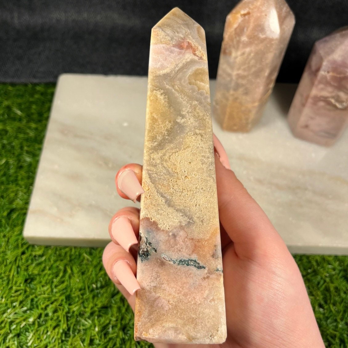 Pink Amethyst Tower, Pink Amethyst Point, Pink Amethyst Obelisk, Statement Piece, Rare Crystal Geode with druzy, Christmas gift, Tower A