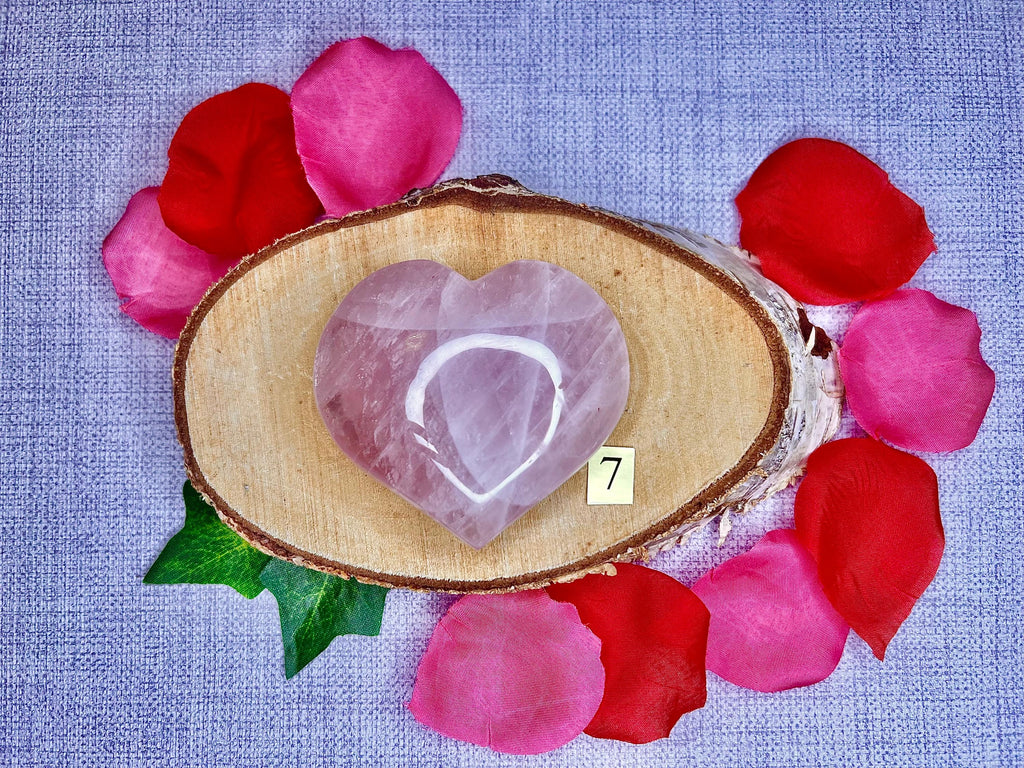 Rose Quartz Hearts, Pink Crystal Valentines Gift, Mothers Day Present, Crystal Gift for her, UK Ethically Sourced, Crystals for Love.