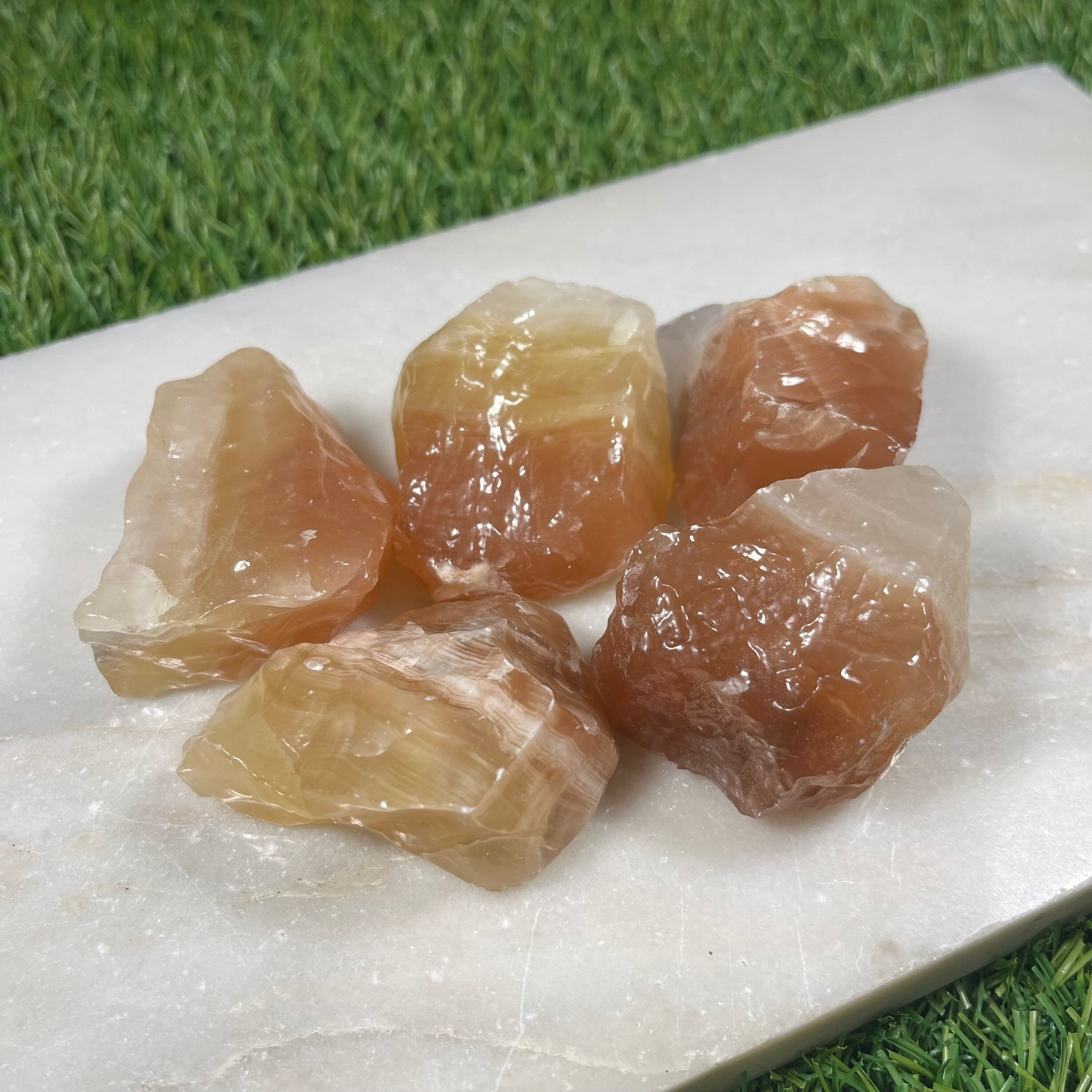 Raw Mixed Calcite Crystal Chunks, Pink, Green, Two Tone and Beige Calcite