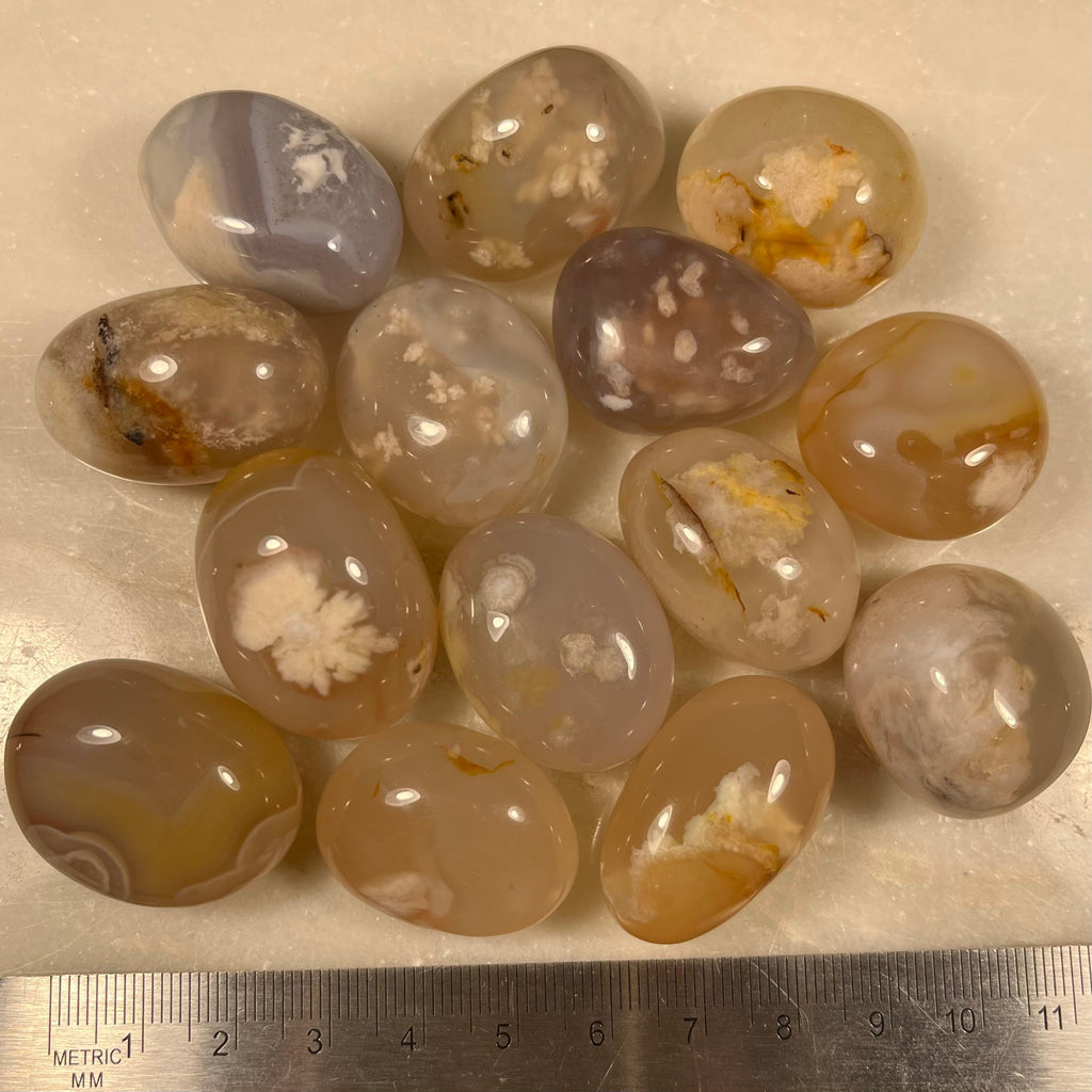Flower Agate Tumblestones, High Quality Healing Crystals, Consciously Sourced Crystals, Heart Chakra, UK Crystals, Crystals for anxiety,